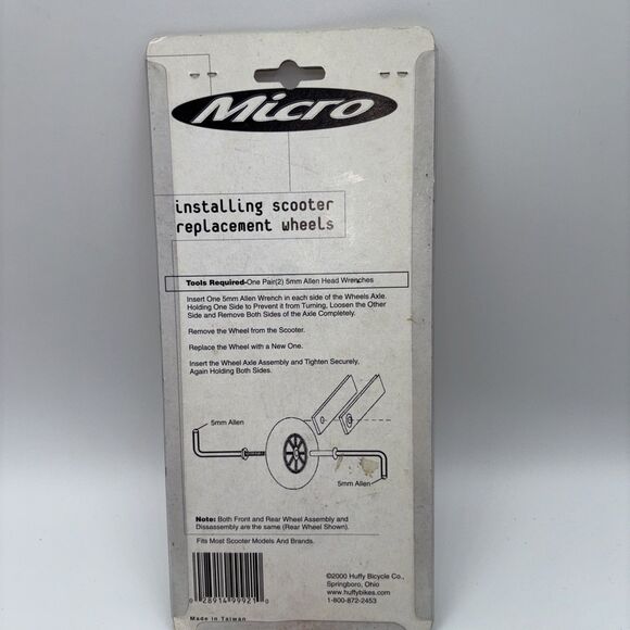 HUFFY 99921 Micro Aluminum ABEC 5 Sealed Bearing Scooter Replacement Wheels NIP - Picture 3 of 4